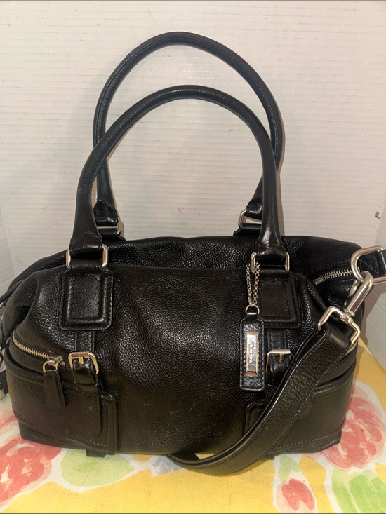 Cole Haan Handbags - Cole Haan Black Gramercy Archer Leather Satchel  Bag w  Crossbody Strap & Charm